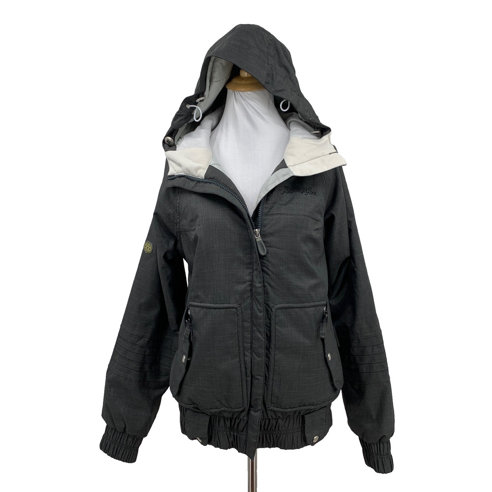 686 Jacket Women M Medium Gray Mannual Ski Snowboarding Waterproof Hooded Lined